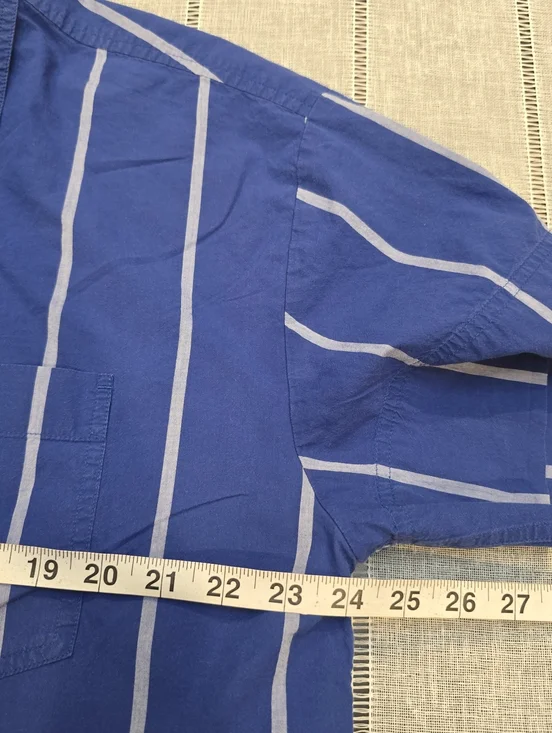 MADEWELL Blue Striped Boxy Cotton Button Up Collared Neckline Shirt Size Xl - Picture 11 of 16